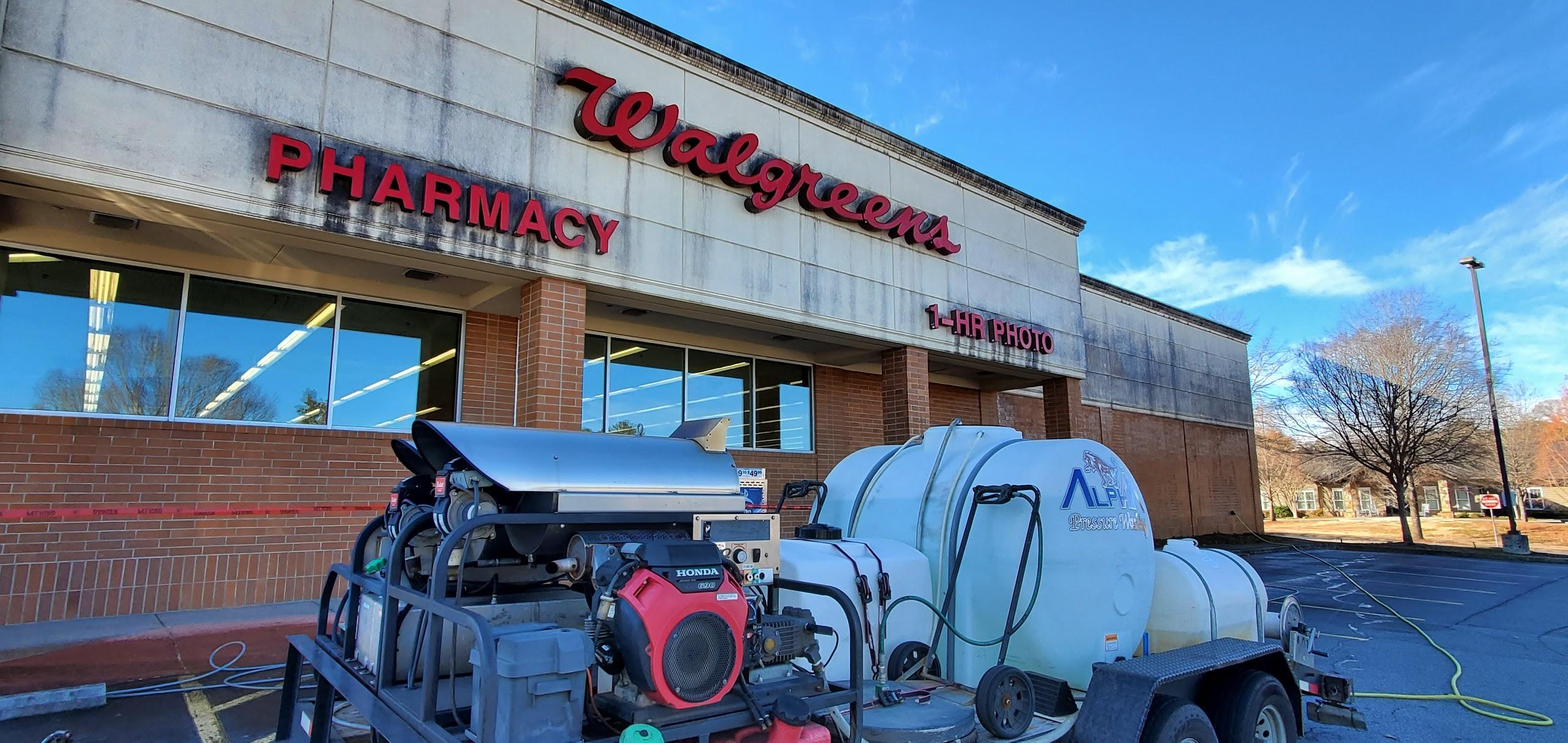 Before - Commercial storefront cleaning results