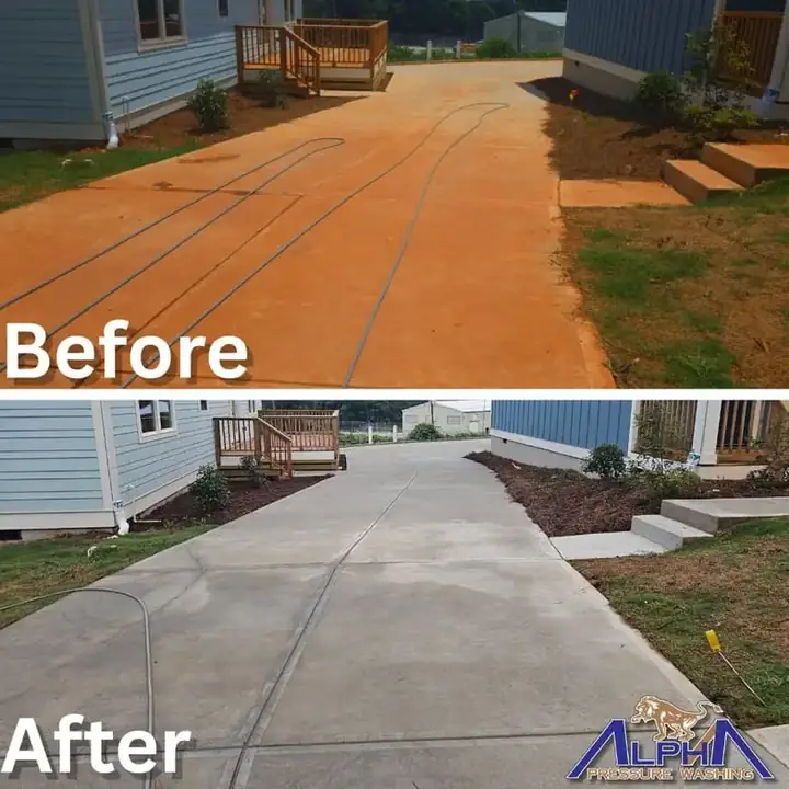 Driveway, concrete sidewalk, and curb cleaning in Canton, GA